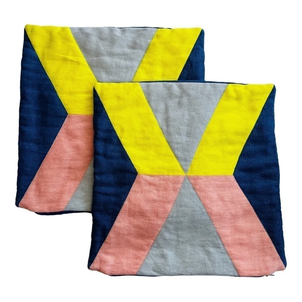IKEA Color Block Geometric Set of 2 Pillow Covers 20x20